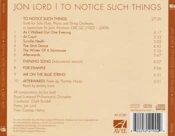 CD Jon Lord: To Notice Such Things