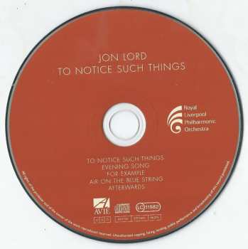 CD Jon Lord: To Notice Such Things