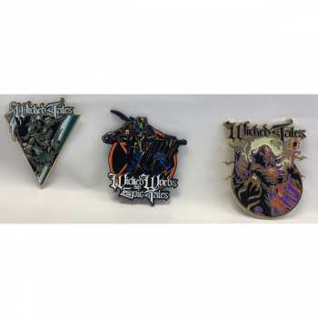 Merch Jon Schaffer: Kitűző Wicked Words And Epic Tales Enamel Pin Set (3 Pieces)