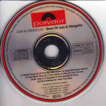 CD Jon & Vangelis: The Best Of Jon And Vangelis