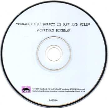 CD Jonathan Richman: Because Her Beauty Is Raw And Wild
