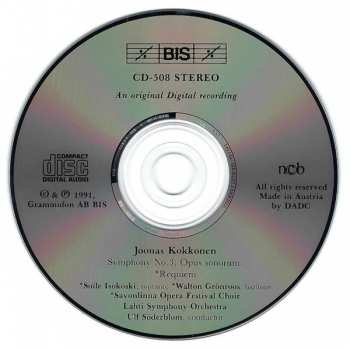 CD Soile Isokoski: Symphony No.3 • Opus Sonorum • Requiem