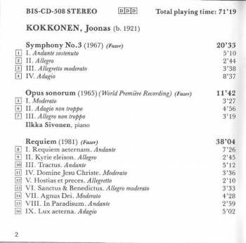 CD Soile Isokoski: Symphony No.3 • Opus Sonorum • Requiem