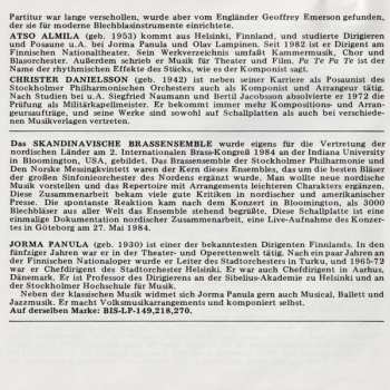 CD Jorma Panula: Brass Festival With The Scandinavian Brass Ensemble Conducted By Jorma Panula