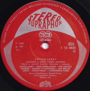 LP Josef Kainar: Chvíle Lásky (Šansony A Verše Josefa Kainara)