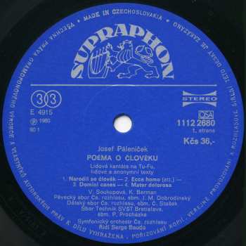 LP Josef Páleníček: Poéma O Člověku