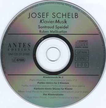 CD Josef Schelb: Klaviermusik
