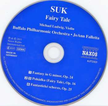 CD Josef Suk: Fairy Tale, Fantasy In G Minor, Fantastic Scherzo