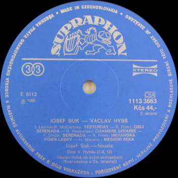 LP Václav Hybš Orchestra: Josef Suk • Václav Hybš Orchestra