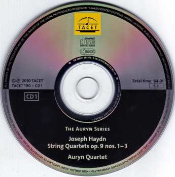 2CD Joseph Haydn: Auryn's Haydn: Op. 9 (String Quartets ∙ Vol. 3 Of 14 Op. 9, Nos. 1 – 6)