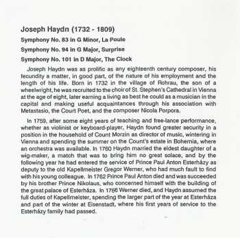 CD Joseph Haydn: Famous Symphonies, Vol 2: No. 94 'Surprise' • No. 101 'The Clock' • No. 83 'The Hen'