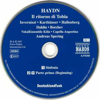 3CD Joseph Haydn: Il Ritorno Di Tobia (Oratorio In Two Parts)