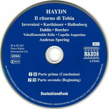 3CD Joseph Haydn: Il Ritorno Di Tobia (Oratorio In Two Parts)