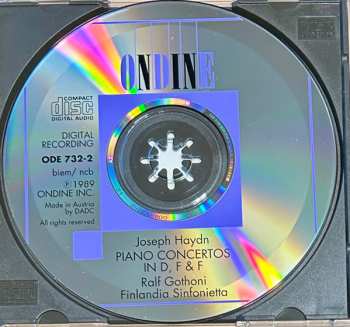 CD Joseph Haydn: Piano Concertos In D, F & F