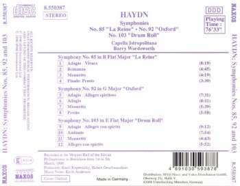 CD Joseph Haydn: Symphonies (No. 85 "La Reine" / No. 92 "Oxford" / No. 103 "Drum Roll")