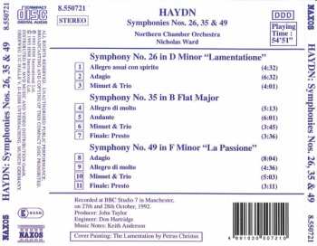CD Joseph Haydn: Symphonies Vol. 6 - No. 26 "Lamentatione", No. 35 ● 49 "La Passione"