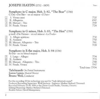 CD Joseph Haydn: Paris Symphonies I - Nos. 82, 83, & 84