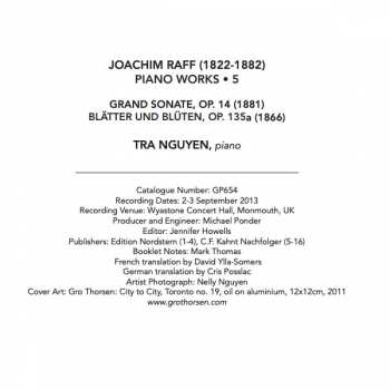 CD Joseph Joachim Raff: Piano Works • 5 - Grand Sonate, Op. 14 (1881) Blätter Und Blüten, Op. 135a