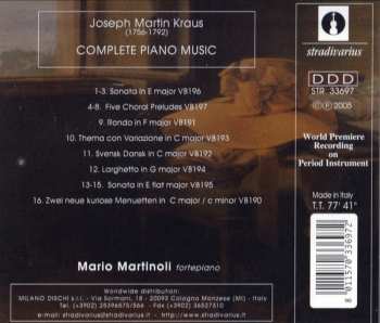 CD Joseph Martin Kraus: Complete Piano Music