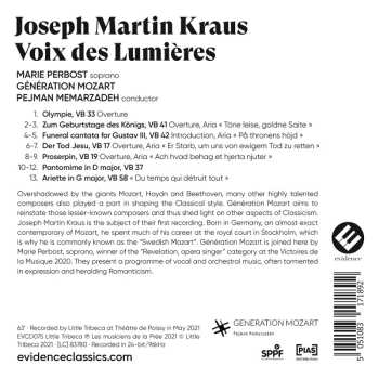 CD Joseph Martin Kraus: Voix Des Lumières  