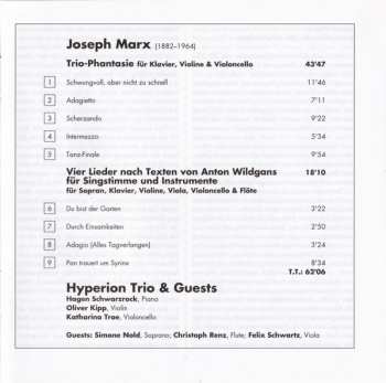 CD Joseph Marx: Trio-Phantasie • Lieder