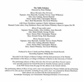 CD Josquin Des Prés: Masses: Hercules Dux Ferrarie · D'ung Aultre Amer · Faysant Regretz