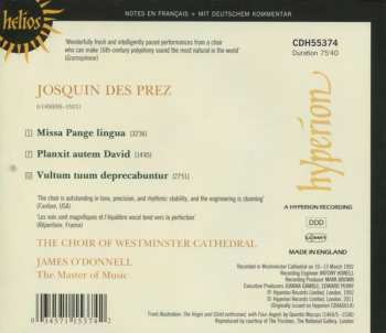 CD Josquin Des Prés: Missa Pange Lingua / Vultum Tuum Deprecabuntur / Planxit Autem David