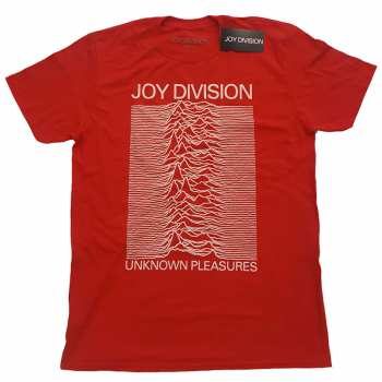 Merch Joy Division: Póló Unknown Pleasures White On Red 