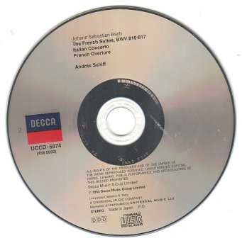 2CD Johann Sebastian Bach: The French Suites BWV 812-817