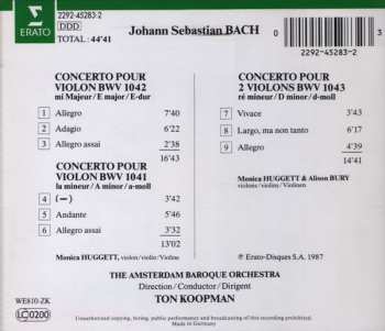 CD Johann Sebastian Bach: Concerto Pour 2 Violons BWV 1043 - Concertos Pour Violin BWV 1041 & 1042