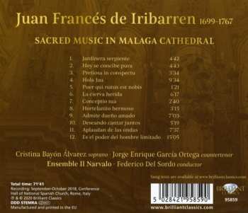 CD Juan Frances De Iribarren: Sacred Music In Malaga Cathedral