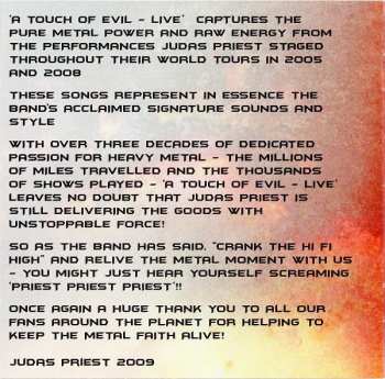 CD Judas Priest: A Touch Of Evil - Live