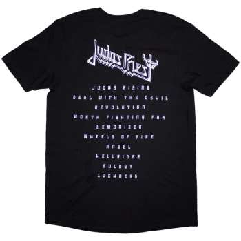 Merch Judas Priest: Judas Priest Unisex T-shirt: Angel Of Retribution Tracklst (back Print) (black) (small) S
