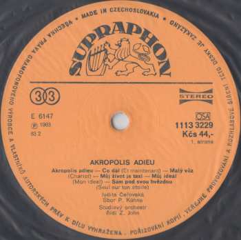 LP Judita Čeřovská: Akropolis, Adieu