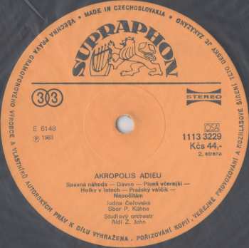 LP Judita Čeřovská: Akropolis, Adieu