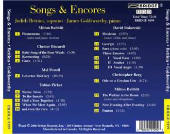 CD Judith Bettina: Songs And Encores  