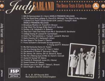 4CD/Dobozkészlet Judy Garland: Lost Tracks 1929 - 1959