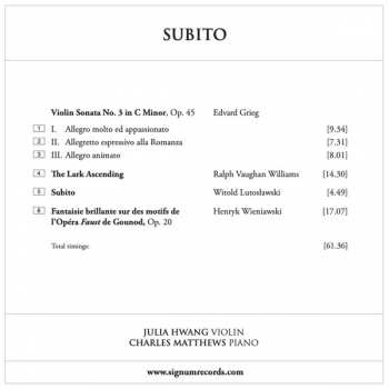 CD Julia Hwang: Subito