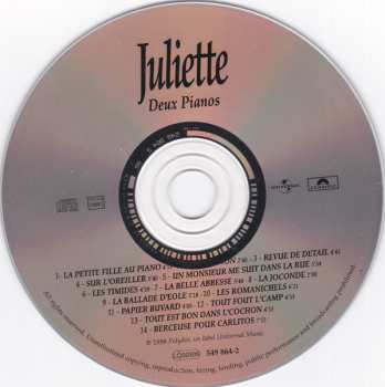 CD Juliette: Deux Pianos