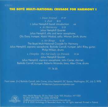 7CD/Dobozkészlet Julius A Hemphill: The Boyé Multi-National Crusade For Harmony (Archival Recordings (1977-2007))