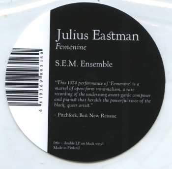 2LP Julius Eastman: Femenine