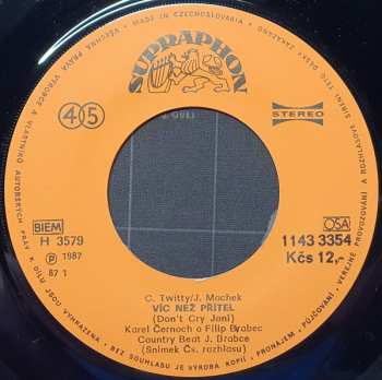 SP Karel Černoch: Víc Než Přítel (Don't Cry Joni) / Vítr V Zádech