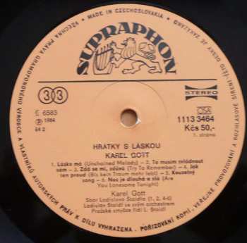 LP Karel Gott: Hrátky S Láskou
