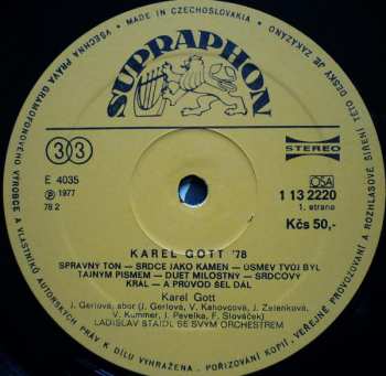 LP Karel Gott: Karel Gott '78