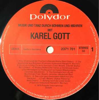 LP Karel Gott: Musik Und Tanz Durch Böhmen Und Mähren Mit Karel Gott