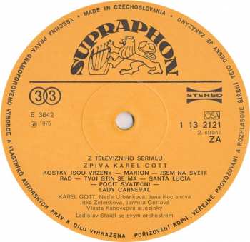 2LP Karel Gott: Písně Z Televizního Seriálu "Zpívá Karel Gott"