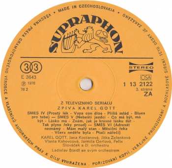 2LP Karel Gott: Písně Z Televizního Seriálu "Zpívá Karel Gott"