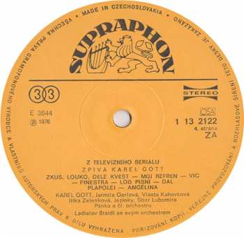 2LP Karel Gott: Písně Z Televizního Seriálu "Zpívá Karel Gott"