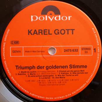 LP Karel Gott: Triumph Der Goldenen Stimme