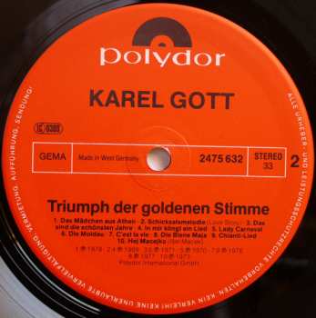 LP Karel Gott: Triumph Der Goldenen Stimme